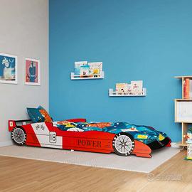 Letto Auto  da Corsa 90x200 con doghe e materasso