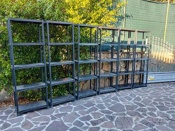 6 x Scaffale 5 Ripiani, 60x30x180 cm circa