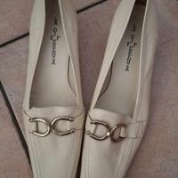 Mocassino bianco in pelle n.40