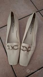 Mocassino bianco in pelle n.40