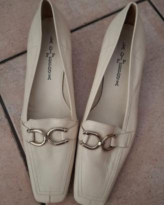 Mocassino bianco in pelle n.40