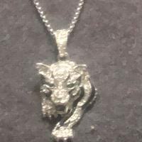 Collana con Giaguaro zirgoni e occhi con smeraldi