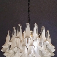 lampadario in vetro di Murano marchiato a fuoco