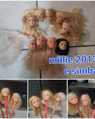 Lotto 9 testine barbie