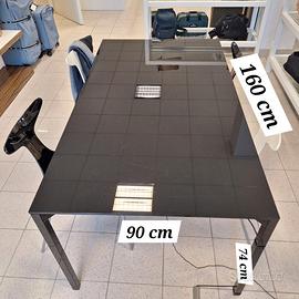 TAVOLO IN CRISTALLO NERO CIACCI KREATY