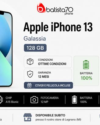 Apple iPhone 13 Galassia 128 GB