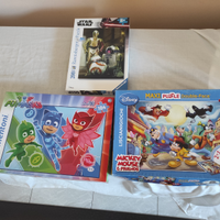 Puzzle PJ Masks, Star wars e Mickey Mouse