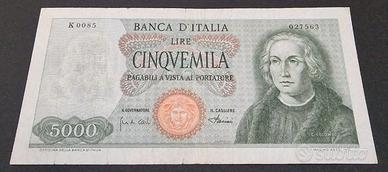 CINQUEMILA 5000 LIRE COLOMBO 1 CARAVELLA RARISSIMA