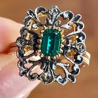 Anello vintage argento 800 placcato oro