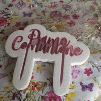 Scritta PRIMA COMUNIONE rosa