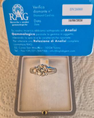 anello oro Bianco  con brillante.  da 1.52