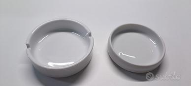 Posacenere e piattino in ceramica bianca – set 