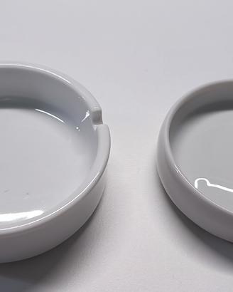 Posacenere e piattino in ceramica bianca – set 