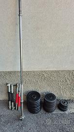 Bilanciere, manubri e pesi da 5 2 e 1 kg