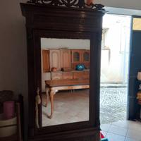 Armadio a specchio e  Letto in Ferro Battuto