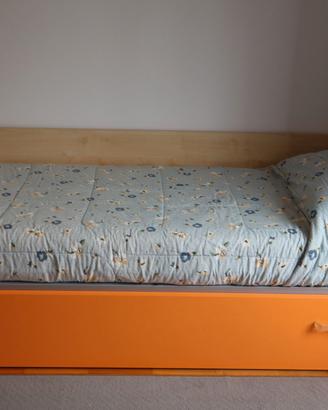 Letto singolo con letto estraibile e doppie