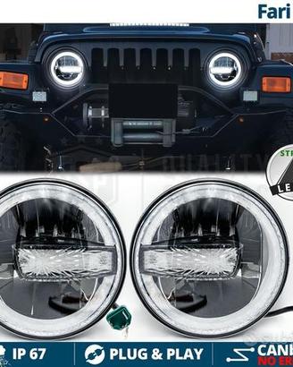 FARI LED Per JEEP WRANGLER TJ Angel Eyes OMOLOGATI