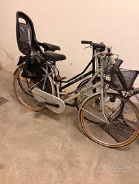 Bici donna Zecchini + seggiolino bimbo + cestino