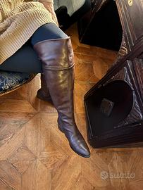 Stivali sopra ginocchio in pelle