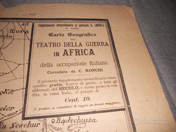 Carta geografica "teatro della guerra in Africa"