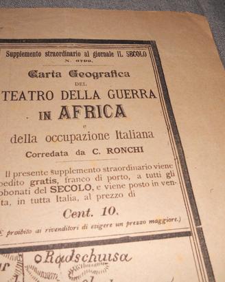 Carta geografica "teatro della guerra in Africa"