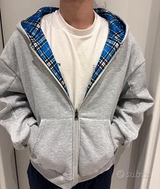 Felpa Reversibile Oversize - Grigio e Blu