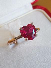 Anello Dodo 100% Amore, in oro rosa 9KT con rubino