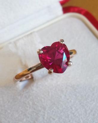 Anello Dodo 100% Amore, in oro rosa 9KT con rubino