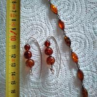 Parure braccialetto e orecchini argento e ambra 