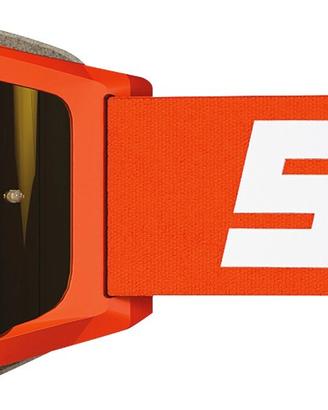 MASCHERA MOTO CROSS SHOT ARANCIO LENTE SPECCHIO