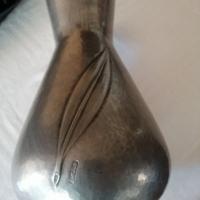 Vaso con piatto in peltro firmato "Peltro Bellotti