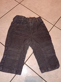 Pantaloni Fox baby in velluto a coste grigio