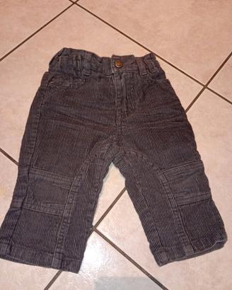 Pantaloni Fox baby in velluto a coste grigio