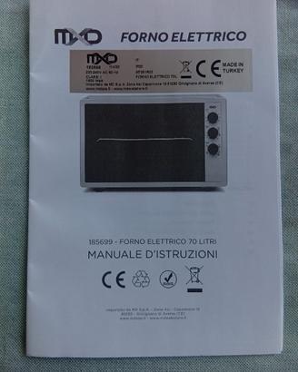 Forno Elettrico MXD 70 Litri (1800W)