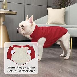 Gilet Trapuntato Rosso per Cane con Interno in Pel