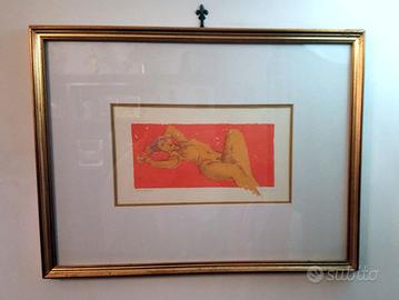 Quadro Litografia firma originale artista Guerrini