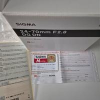 Sigma art 24mm-70mm attacco Sony E. 