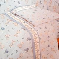 Trapunta Culla Bianca luna in cotone celeste