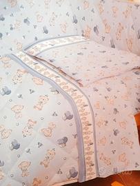 Trapunta Culla Bianca luna in cotone celeste