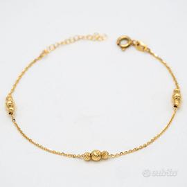Bracciale in oro giallo 9 kt con palline S.54