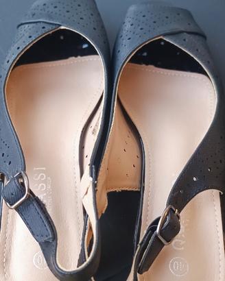 👡 Sandali donna neri con zeppa – PASSI Taglia 40