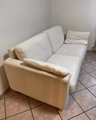 Divano Berloni 2 posti in tessuto avorio chiaro -