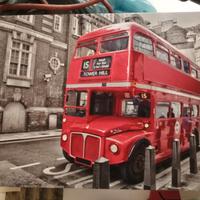 Quadro raffigurante in bus inglese