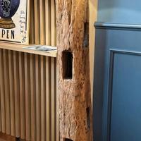 Lampada da terra in legno di quercia