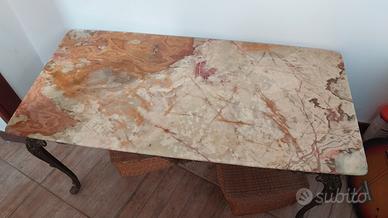 tavolino onice e metallo