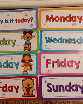 Flashcards apprendimento giorni settimana inglesi
