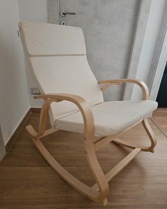 Sedia a dondolo beige