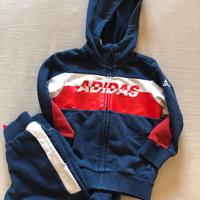 Tuta Adidas blu e rossa bimbo bimba