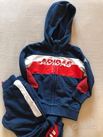 Tuta Adidas blu e rossa bimbo bimba