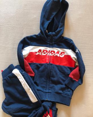 Tuta Adidas blu e rossa bimbo bimba